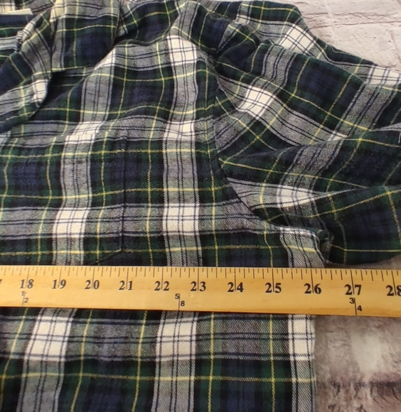 L.L. Bean Vintage XXL Mens Sleep Shirt Scotch Plaid Button Down - Picture 8 of 10